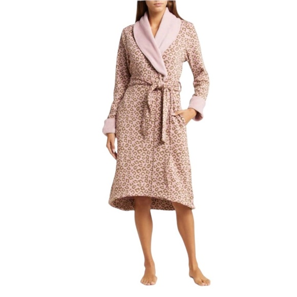 UGG Duffield II Double Knit Fleece Luxurious Pink Heather Robe - Picture 5 of 16